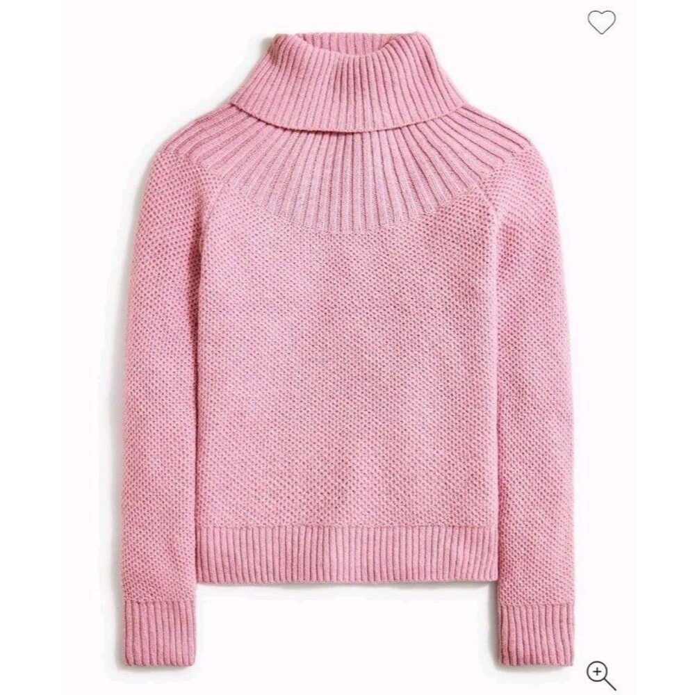 J.Crew Mixed Stitch Turtleneck Sweater Cherry Blossom Pink BV342 Size XS